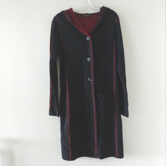 Unique long cardigan with hood size M - Picture 1 of 6